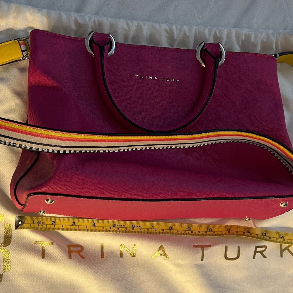 Trina Turk Pink Crossbody / Satchel with Metallic Ring Details
